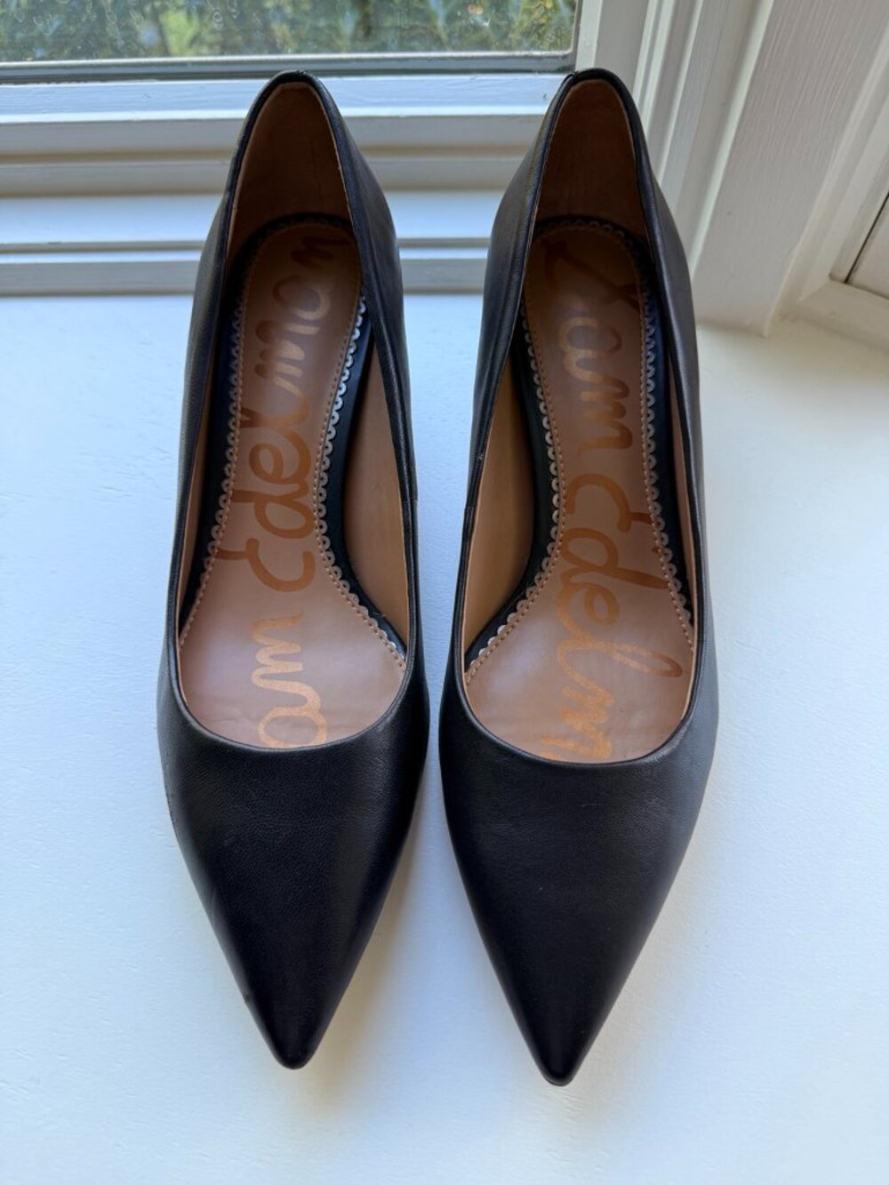 Sam Edelman Black Pointed Toe Kitten Heel Pumps Size 8